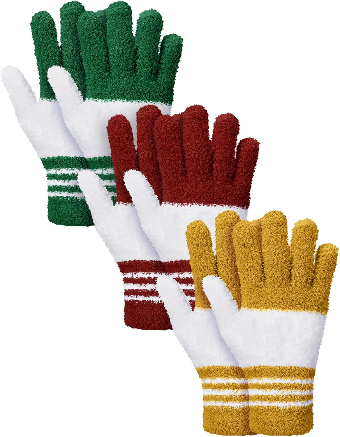 Patelai 3 Pairs Microfiber Plant Dusting Gloves Leaf Cleaning Gloves for Indoor Plants, Blinds, Furniture, House (Green Yellow,Blue,Pink,Medium)