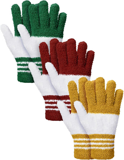 Patelai 3 Pairs Microfiber Plant Dusting Gloves Leaf Cleaning Gloves for Indoor Plants, Blinds, Furniture, House (Green Yellow,Blue,Pink,Medium)