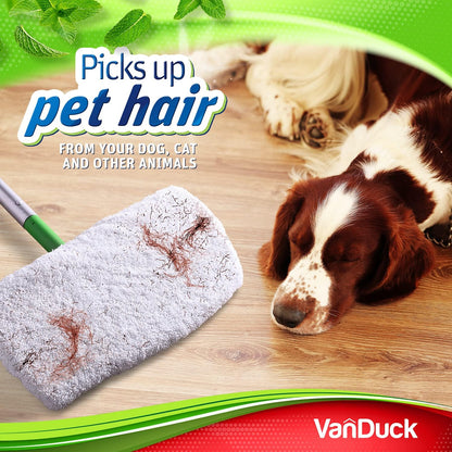 VanDuck Reusable 100% Cotton Mop Pads Compatible with Swiffer Sweeper (4-Pack), Terry Cloth Mop Covers Washable for Wet Mopping and Floor Cleaning (Handle is Not Included)