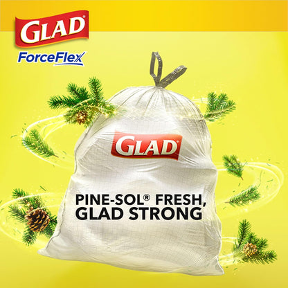 Glad ForceFlex Tall Kitchen Trash Bags, 13 Gallon, Pine-Sol Original, 40 Count (Package May Vary)