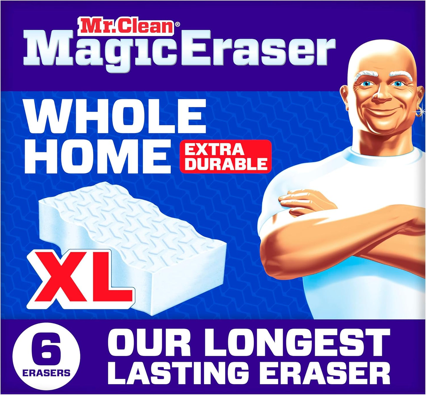 Mr. Clean Magic Eraser Sponge, All Purpose Cleaner, Long Lasting Cleaning Scrubber, Wall Cleaner, Sneaker Cleaner, Oven Cleaner, Kitchen, Bathroom, Shower Cleaning Supplies, Ultra Thick, 5ct