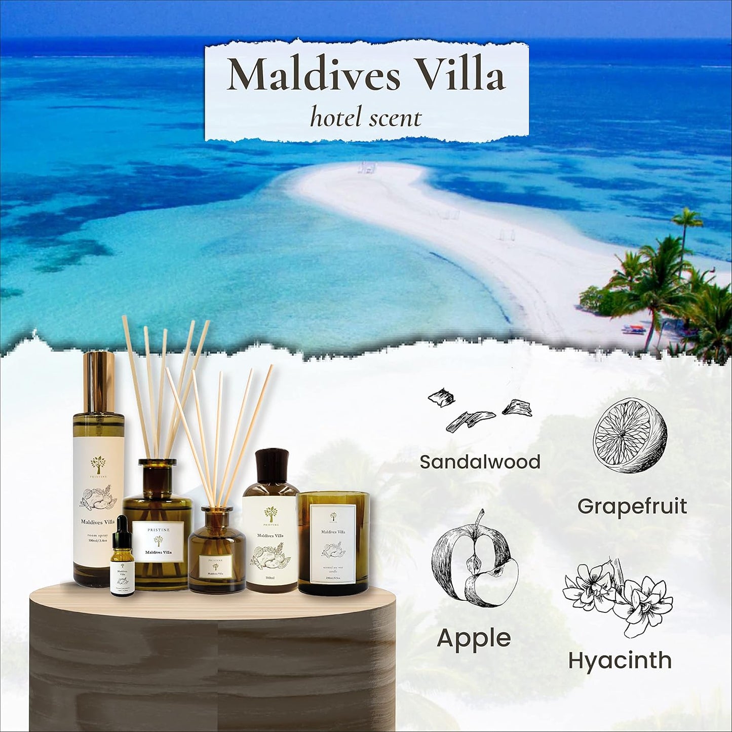 PRISTINE Swiss Château/Inspired by Hilton Hotel Linen & Room Spray Air Freshener, Made With Essential Oils, Tangerine, Raspberry, Cedarwood Scent, 3.4oz Pillow Spray