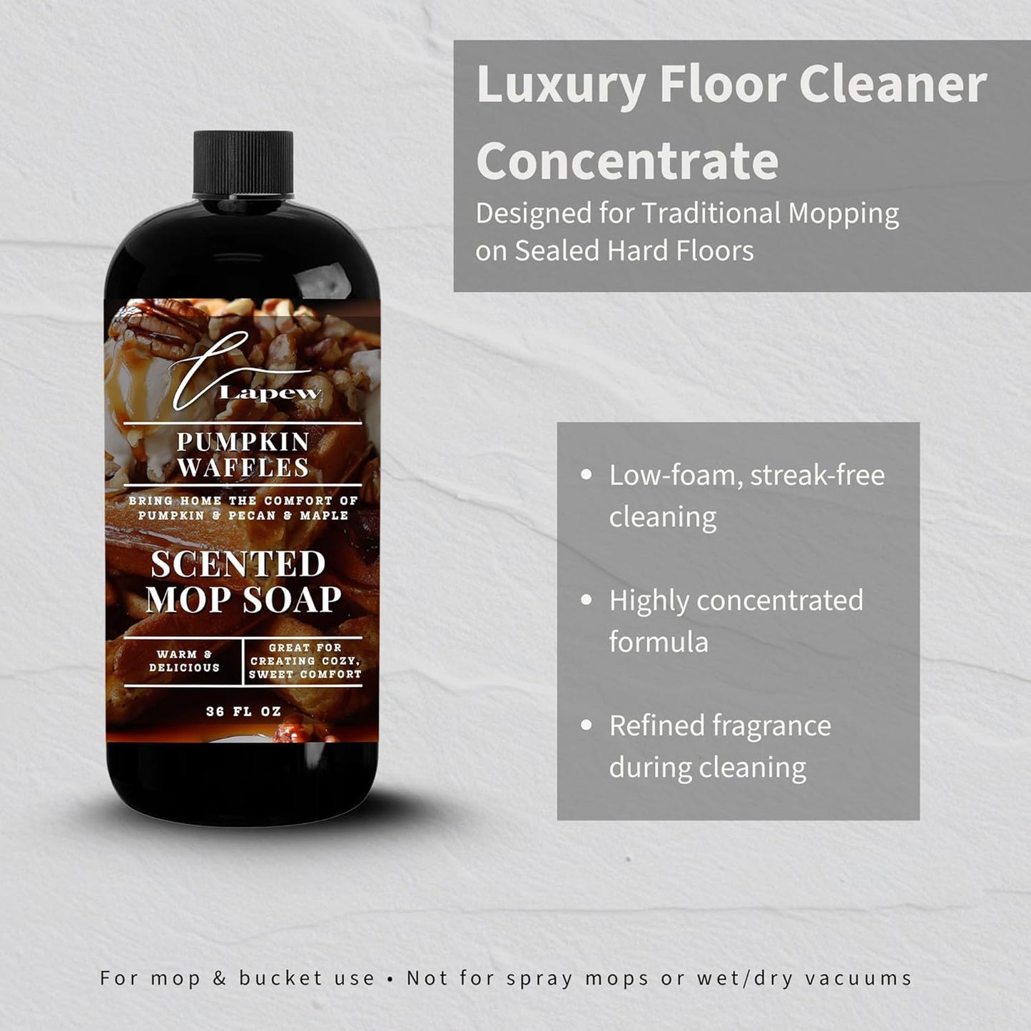 Lapew Santal Scented Mop Soap - Luxury Floor Cleaner Concentrate for Mopping Tile, Laminate, Vinyl & Hardwood | Streak-Free, Low-Foam | 36 oz - Colors B