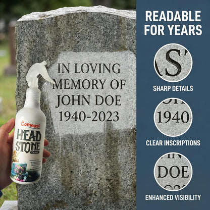 Headstone Cleaner for Graves,Highly Effective Gentle Formula for Cemetery,Gravestone & Tombstone Care,Safely Removes Dirt from Stone Surfaces 8.45 fl oz