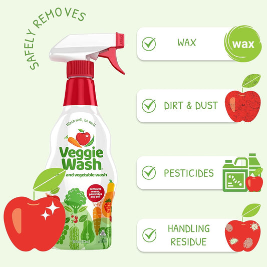 Veggie Wash Fruit & Vegetable Wash, Produce Wash and Cleaner, 16-Fluid Ounce, Pack of 2, Packaging May Vary