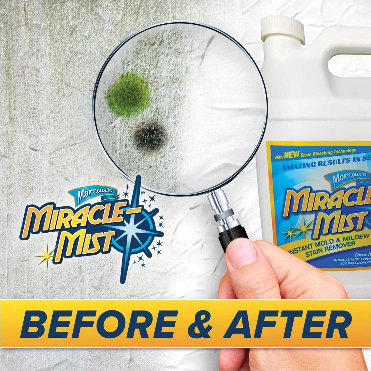 MiracleMist Instant Cleaner for Indoor and Outdoor Use, 32 oz | 2 Pack (64 OZ Spray)