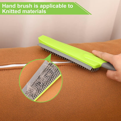 Rubber Broom with Squeegee for Carpet Pet Hair Remover,57 inch Long Handled Fur Remover Rake,Portable Detailing Lint Brush,Pet Removal Fluff Carpet, Hardwood Floor, Tile