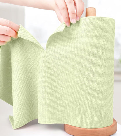 KitchLife Microfiber Cleaning Cloth Roll - Tear-Away Reusable Microfiber Paper Towels, Lint-Free, Washable, 20 Sheets for Kitchen, Car, Dishes, and Sensitive Surfaces (Pink)