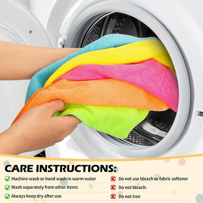 FIXSMITH Microfiber Cleaning Cloth - Pack of 8, Size: 12 x 16 in, Multi-Functional Cleaning Towels, Highly Absorbent Cleaning Rags, Lint-Free, Streak-Free Cleaning Cloths for Car Kitchen Home