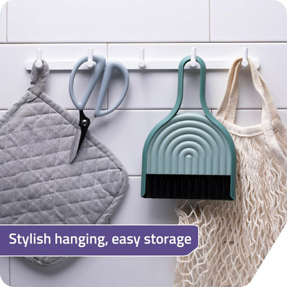 Peleg Design Dustache Small Dustpan and Brush Set, Mini Broom and Dustpan Set, Mustache Design, Small Broom and Dustpan Set, for Home & On-The-Go