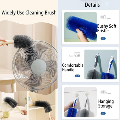 Fan Duster Cleaner Brush (Non-Disassembly Clean), Bendable Cleaning Brush for Tower/Floor/Oscillating Fans/Blind Shutter/Vent/Curtain, Multifunctional Cleaning Brush (Gray)