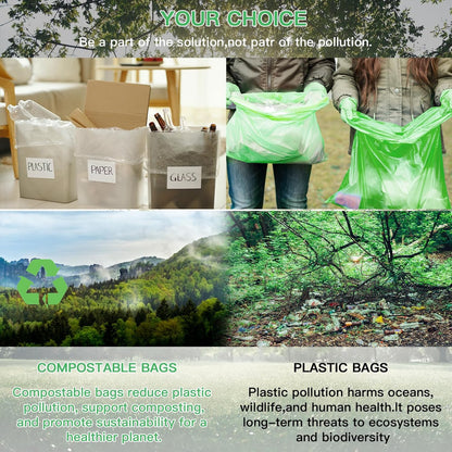 Small Trash Bags 4-6 Gallon, Inwaysin 200 Count Biodegradable Trash Bags 4 Gallon, Extra Strong Small Garbage Bags Unscented, Size Expanded, Green, for Bathroom Bedroom Office Kitchen Trash Can