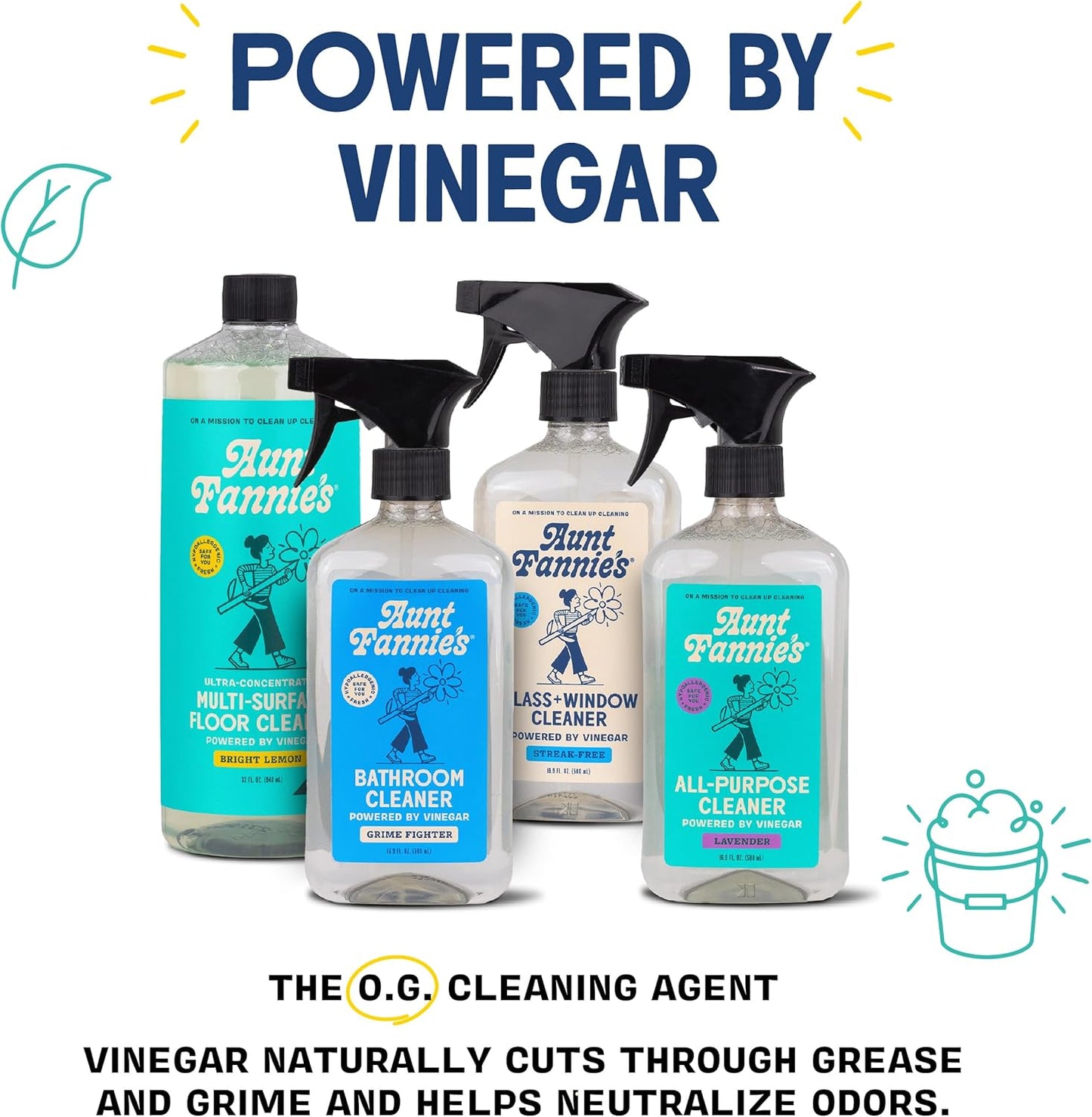 Aunt Fannie's Toy and Highchair Cleaner, Hypoallergenic, Multi-Purpose Spray Powered by Vinegar for Toys, High Chairs, Car Seats, Swings, Counters, and Other Hard Surfaces Fragrance Free, Pack of 1