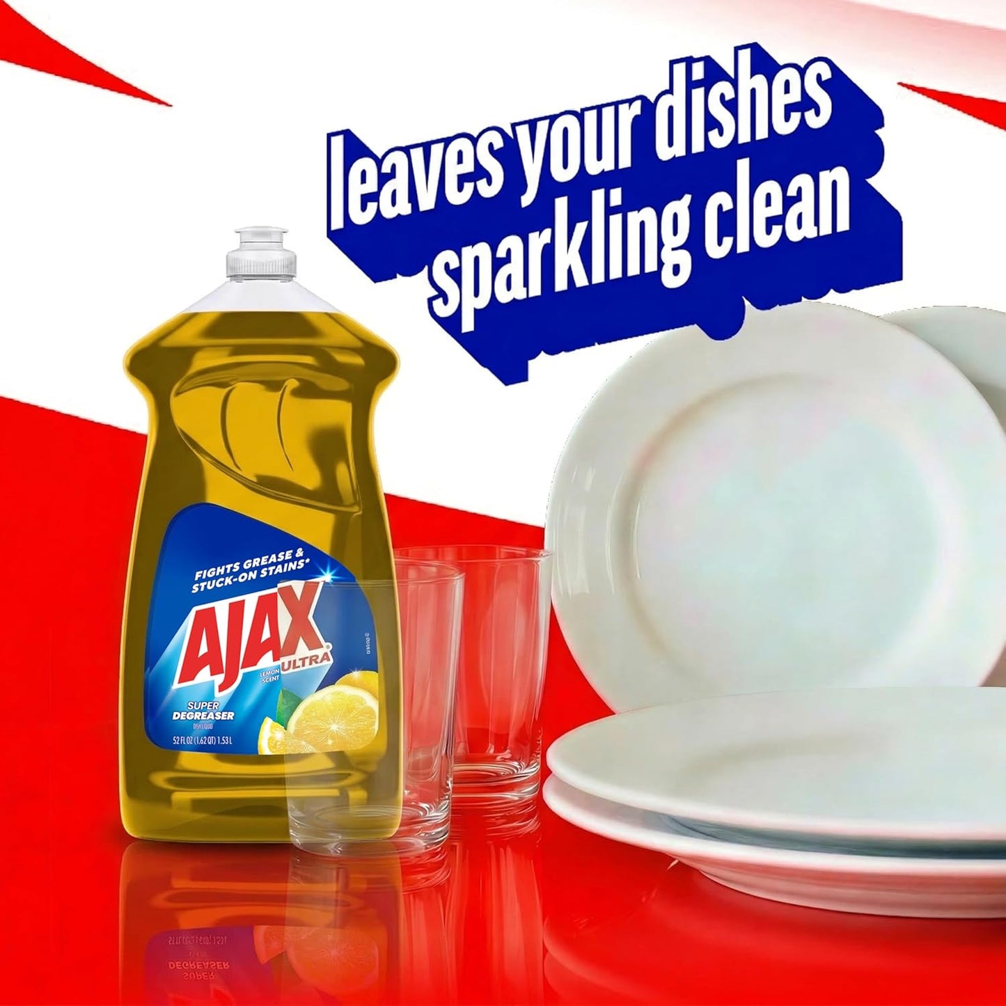 Ajax Ultra Super Degreaser Dish Soap, Lemon Scent, 52 fl. oz. (149861)