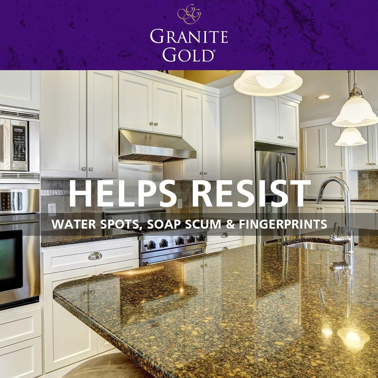 Granite Gold Polish Spray, Streak-Free Shine for Granite, Quartz, Marble, Travertine, Natural Stone Countertops, 24 Fl Oz (Pack of 1)