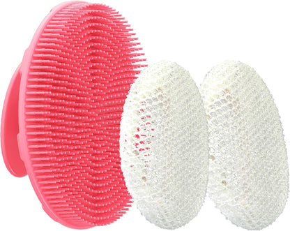 INNERNEED Food-Grade Soft Silicone Body Scrubber Shower Brush Handheld Cleansing Skin Brush, Gentle Exfoliating and Lather Well (Black)