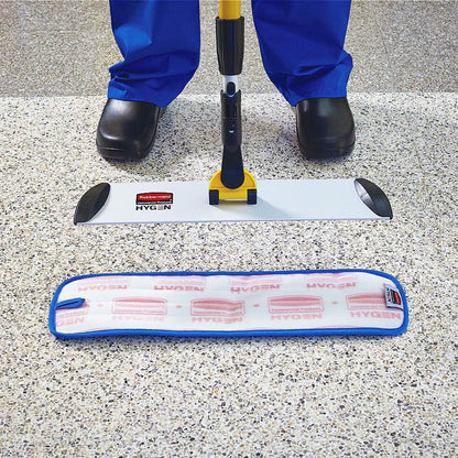 Rubbermaid Commercial Products HYGEN Pulse Single Sided Microfiber Spray Mop Kit for Hardwood/Tile/Laminated Floors Yellow Perfect for Kitchen/Lobby/Bathroom Cleaning