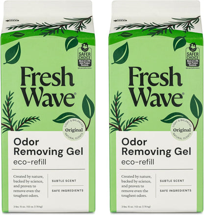 Fresh Wave Odor Removing Gel, 7 oz., Pack of 3 - Odor Absorbers for Home, Safer Odor Relief, Natural Plant-Based Odor Eliminator, Every 7 oz. lasts 15-30 Days, For Cooking, Trash & Pets