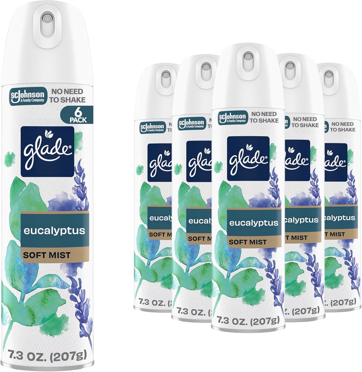 Glade Air Freshener Room Spray, Clean Linen Scent, Odor Fighting to Deliver Long Lasting Freshness, 7.3 Oz, 6 Count