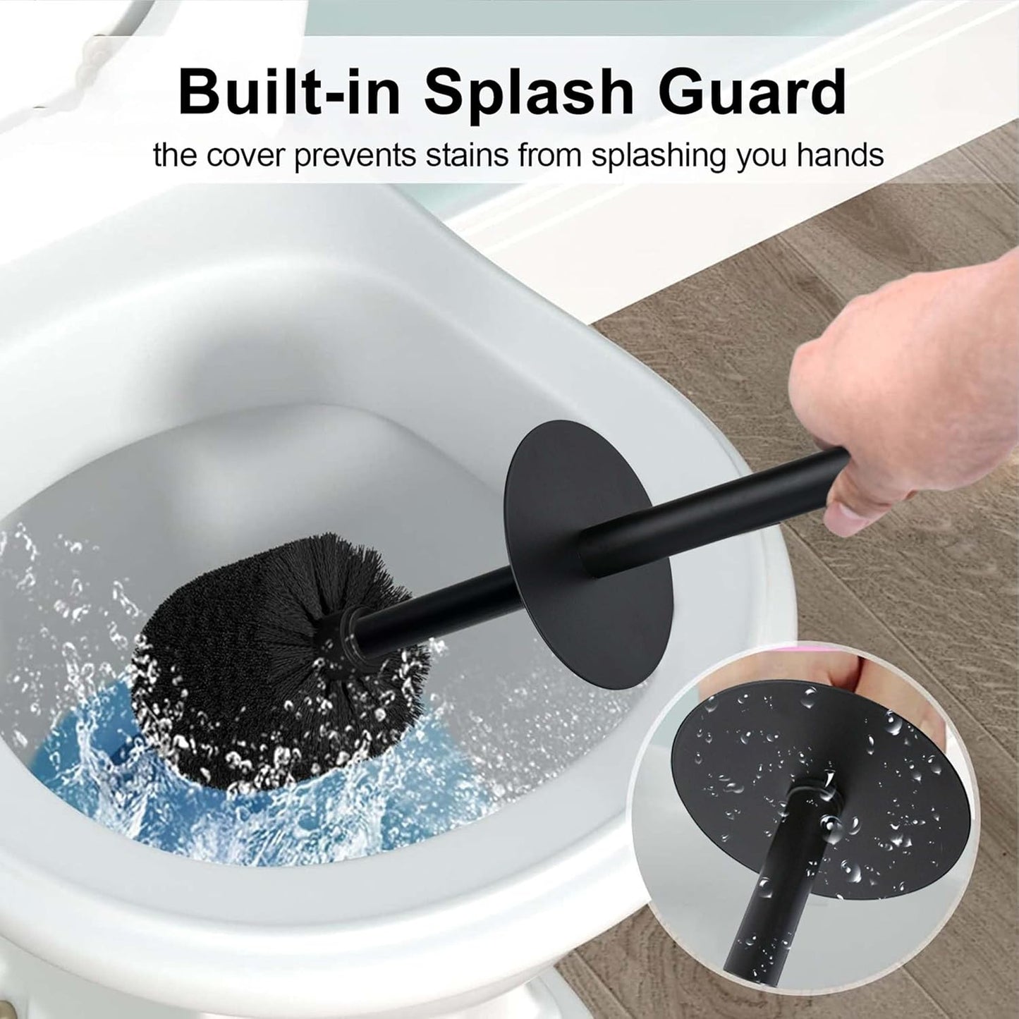 White Floral Branches Design Resin Toilet Bowl Brush and Holder Set, Elegant Bathroom Cleaning Tool with Durable Bristles, Compact and Functional
