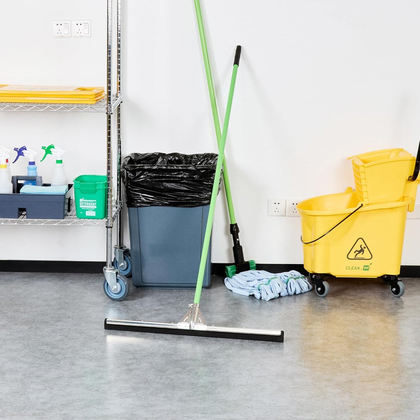 Restaurantware-SQUEEGEE ONLY: Clean Tek Professional 29.92 Inch Floor Squeegee, 1 Broom With Double Rubber Blade - Handle Sold Separately, Heavy-Duty, Steel Wiper For Concrete Floor