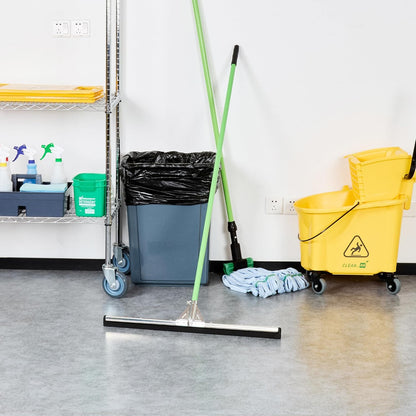 Restaurantware-SQUEEGEE ONLY: Clean Tek Professional 29.92 Inch Floor Squeegee, 1 Broom With Double Rubber Blade - Handle Sold Separately, Heavy-Duty, Steel Wiper For Concrete Floor