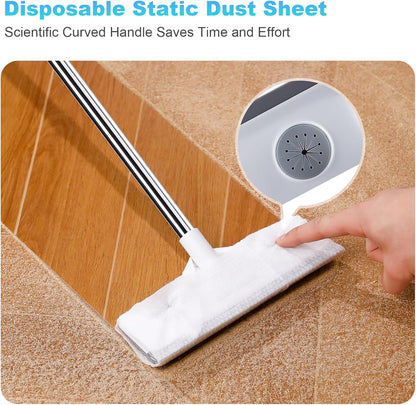 Rubber Floor Squeegee for Smooth Surface Concrete Floor, Tile Floor, Heavy Duty Garage Shower Floor Squeegee Broom for Removing Water, Commercial Scrubber Mop with Adjustable Long Handle