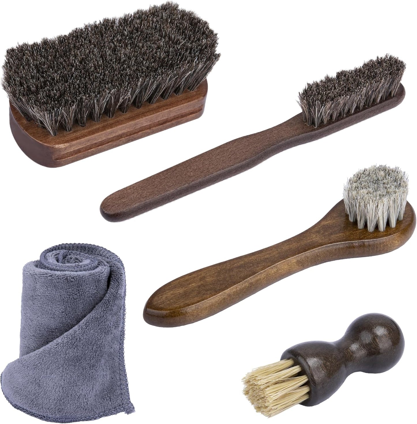 2 PCS Leather Brush Car Detailing, Horse Hair Brush, Car Cleaning Supplies, Car Interior Brush, Carpet Brush for Car Detailing, for Car Accessories Interior, Carpet, Upholstery, Furniture and Shoes