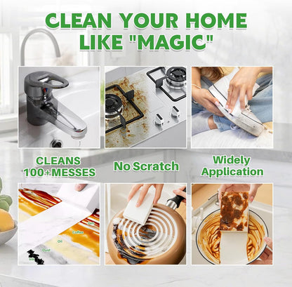 Glass Cooktop Cleaner Sponge, 10 Pack GRS Certified Stove Top Cleaner 2X Density Magic Melamine Sponge Eraser, Extra Durable & Long Lasting, for Kitchen Glass Marble Ceramics Top Daily Cleaning