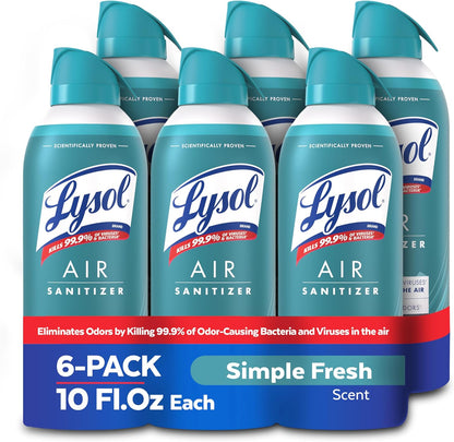 Lysol Bundle containing x2 Lysol Disinfectant Spray for Hard and Soft Surfaces, Crisp Linen, 19 Fl. Oz + Lysol Air Sanitizer Spray, For Air Sanitization and Odor Elimination, White Linen, 10 Fl. Oz