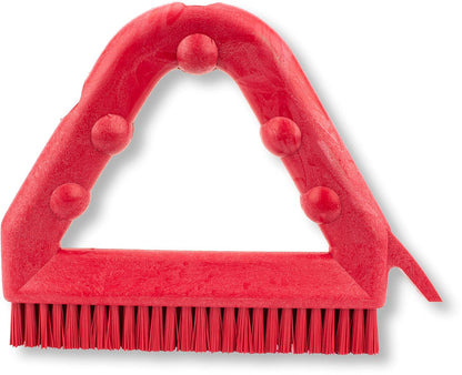 SPARTA Plastic Commercial Grout Brush, Triangle-Shaped Scrub Brush with Scraper and Two Threaded Holes for Attaching Handle (Sold Separately), 9 x 7 x 7 Inches, Gray