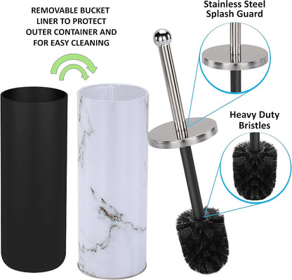 Zahari Home Woodland Toilet Bowl Brush and Holder, Metal, Natural