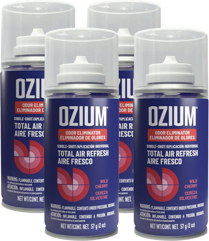 OZIUM® Air Freshener Odor Eliminator, 2oz Single Shot Total Air Refresh & Car Air Freshener – Original – 4 Pack