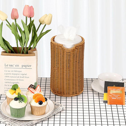 Kokone Woven Wipes Dispenser Compatible for Clorox Lysol, Farmhouse Wipes Canister Holder Cleaning Wipe Dispenser Container, Decorative Rattan Wipes Dispenser Keeper for Kitchen Bathroom Office