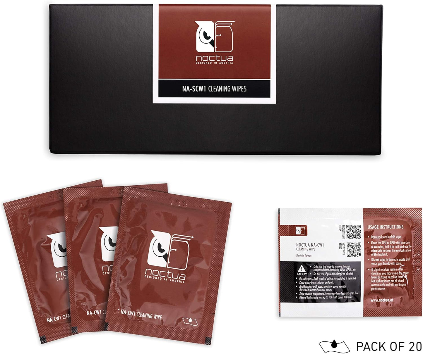 Noctua NA-SCW1, Cleaning Wipes for Thermal Paste (20 pieces)