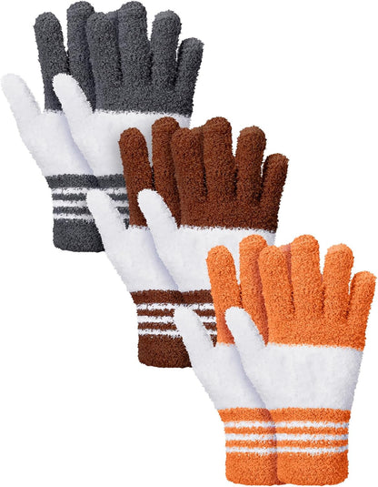 Patelai 3 Pairs Microfiber Plant Dusting Gloves Leaf Cleaning Gloves for Indoor Plants, Blinds, Furniture, House (Green Yellow,Blue,Pink,Medium)