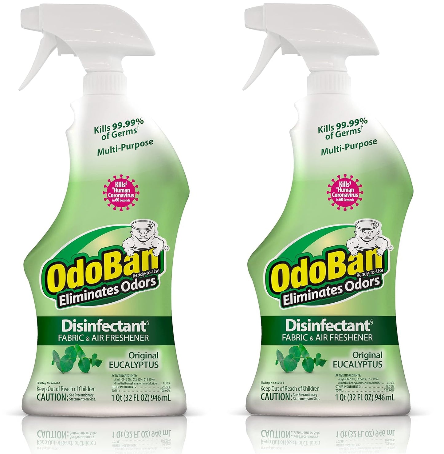 OdoBan Ready-to-Use Disinfectant and Odor Eliminator, Made in the USA, Citrus Scent, 32 Ounce Spray Bottle