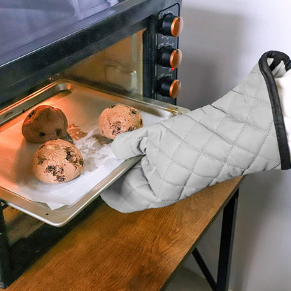 ARCLIBER Oven Mitts 1 Pair of Quilted Terry Cloth Cotton Lining,Extra Long Professional Classic Oven Mitt Heat Resistant Kitchen Oven Gloves,16 Inch