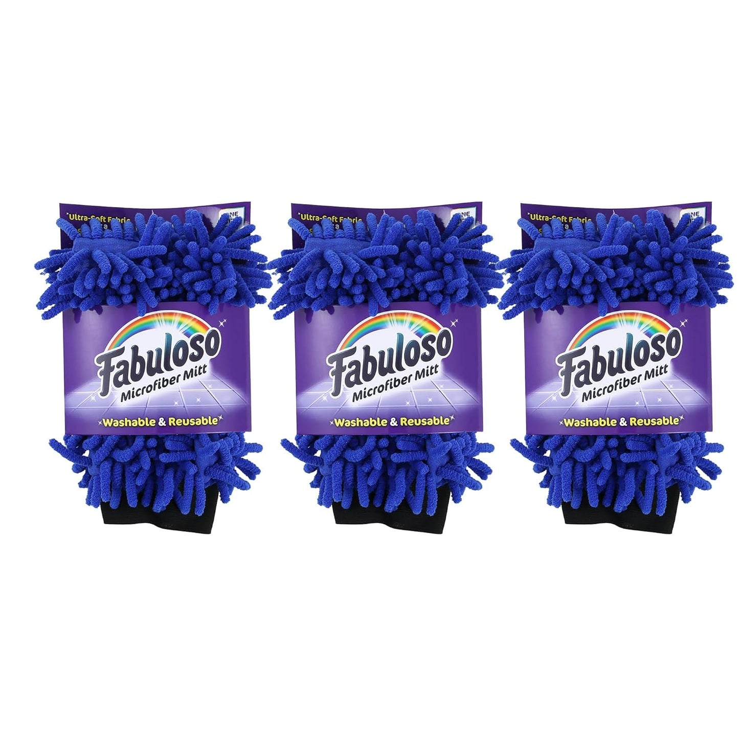 Fabuloso Microfiber Cleaning Mitt Glove, Lint-Free Scratch-Free Dusting and Washing for Furniture, Blinds, Baseboards, Shelves and Car Interior, One Size Fits All, Purple, 1 Count