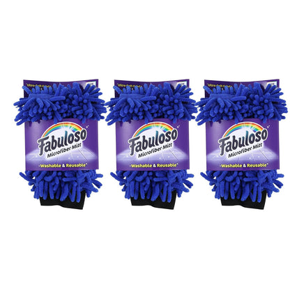 Fabuloso Microfiber Cleaning Mitt Glove, Lint-Free Scratch-Free Dusting and Washing for Furniture, Blinds, Baseboards, Shelves and Car Interior, One Size Fits All, Purple, 1 Count