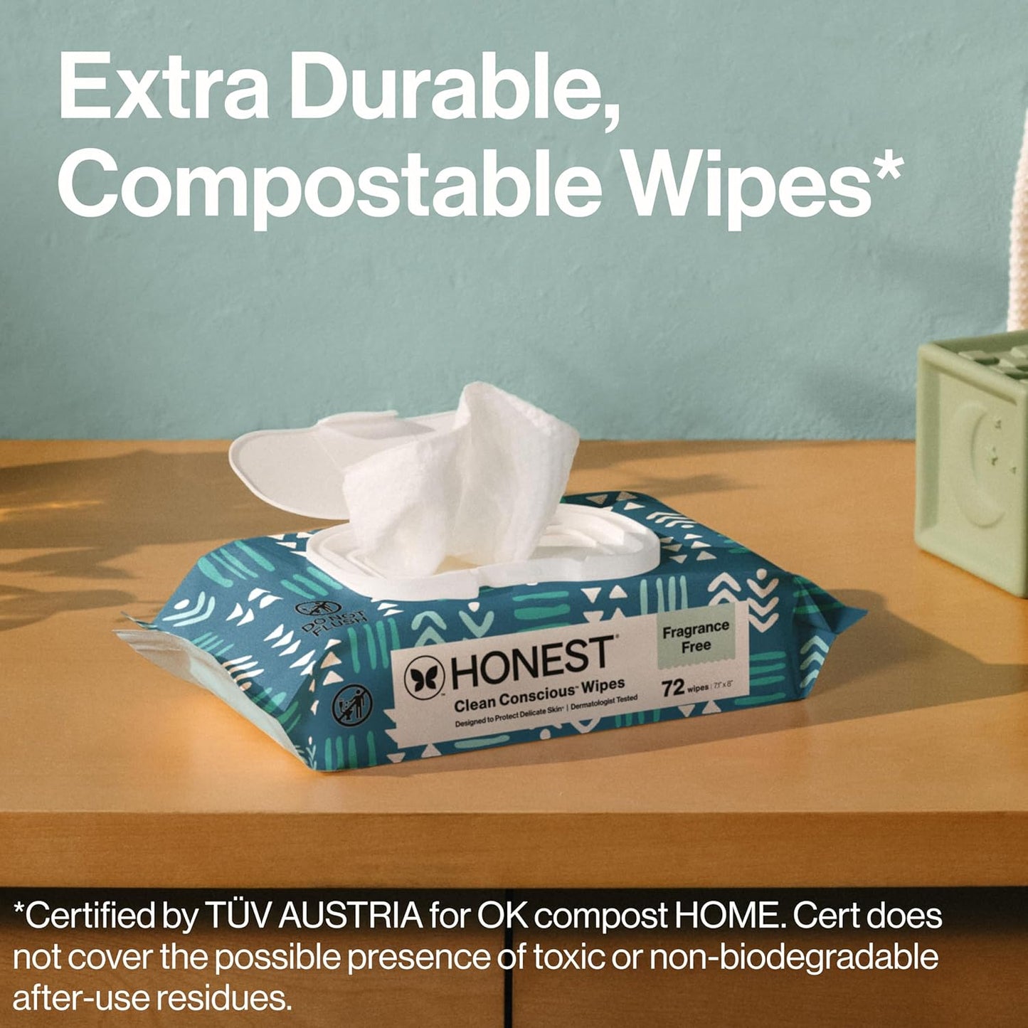 The Honest Company Hypoallergenic Multi-Use Baby Wipes for Sensitive Baby Skin, Rose Blossom, 60 Count