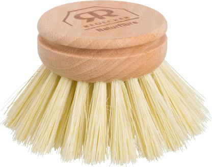 REDECKER Replacement Head for Dish Brush, 1-5/8-inch, Set of 2, 100% Natural Tampico Fiber and Untreated Beechwood, Made in Germany - Natural Dish Brush Replacement Heads