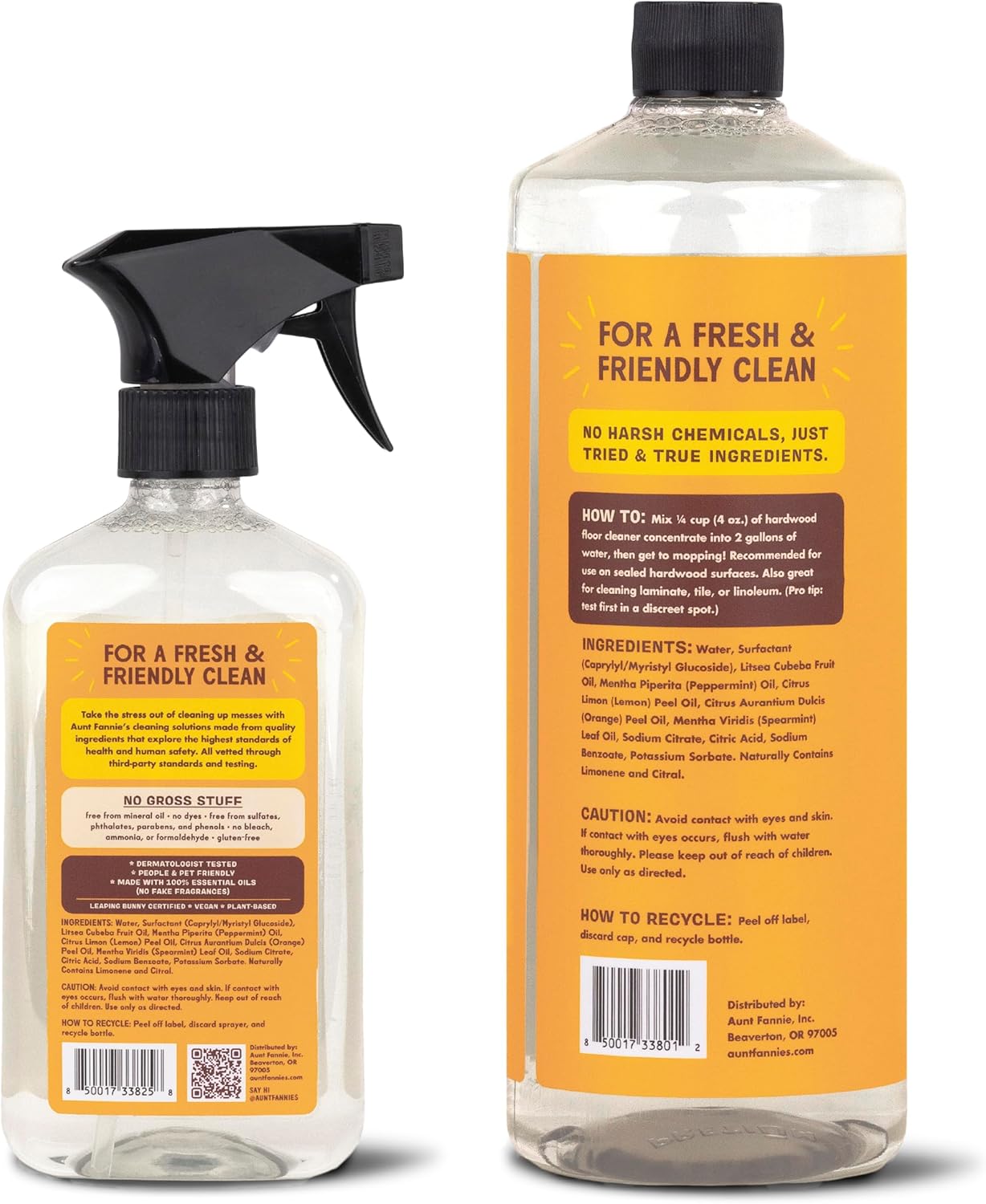 Aunt Fannie's Ultra Concentrated Hardwood Floor Cleaner, Vinegar-Free Plant Based Hardwood Floor Cleaner for Mopping, Bright Lemon Scent, 32 oz. (Pack of 1)