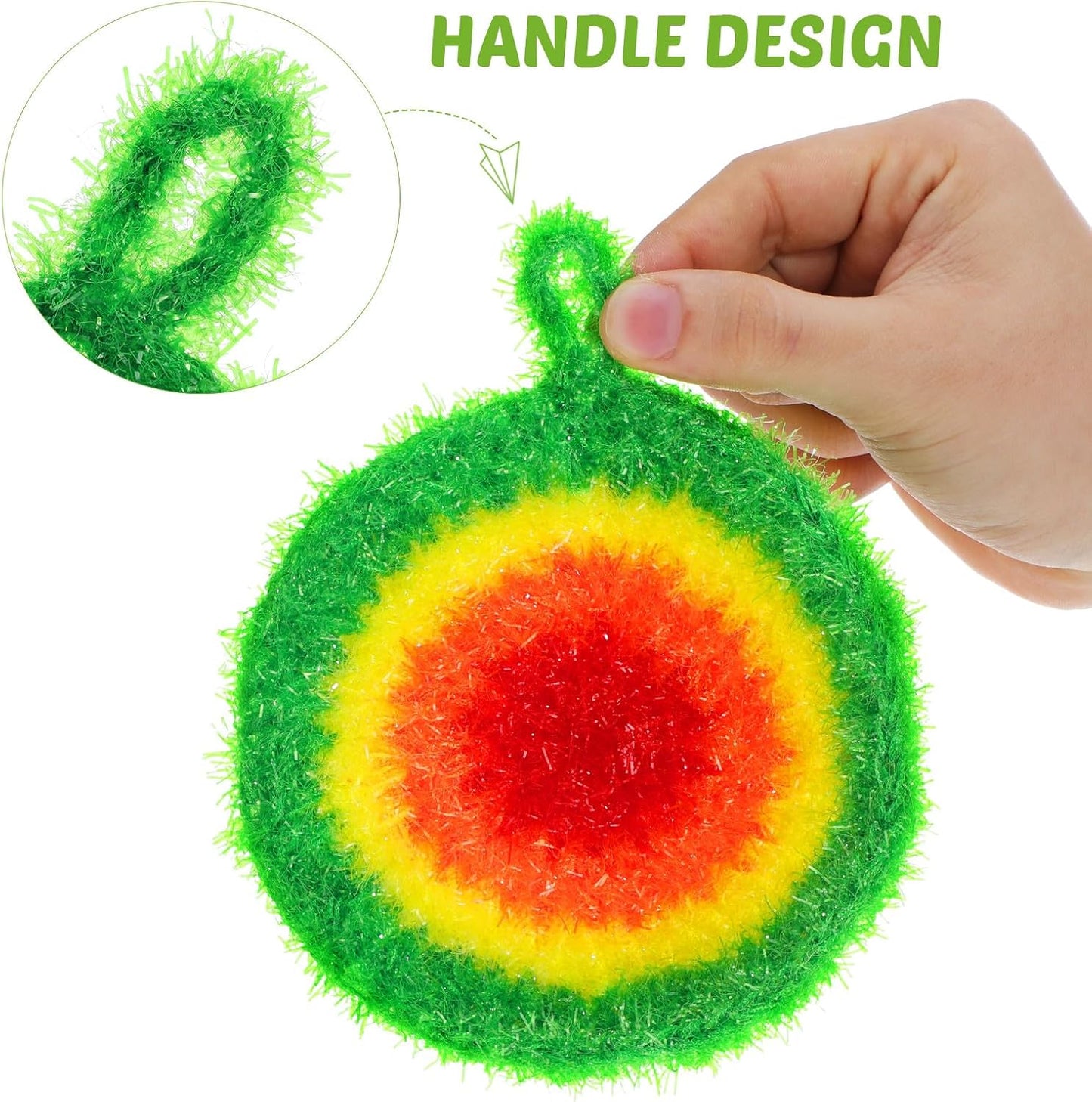 Toyvian Round Dish Cleaning Scrubber, 5Pcs Non-Scratch Polyester Dish Cloths for Washing Dishes Reusable Mesh Scrubbers with Hanging Loop Quick Drying Kitchen Scouring Pads for Pot Pan Sink