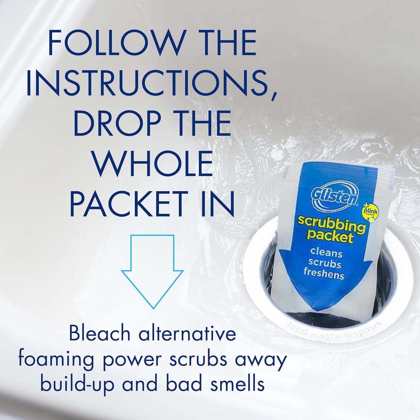 Glisten Garbage Disposer Cleaner, Lemon, 4.9 Oz, 4 Count (Pack of 2)