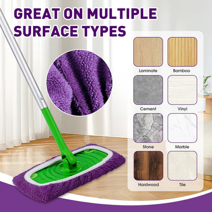 12Pcs Reusable Microfiber Mop Pads Compatible with Sweeper Mops,Dry Sweeping Cloths & Wet Mopping Pads Refills,Washable Mop Pads for Floor Cleaning