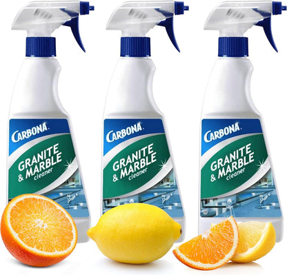 Carbona Granite & Marble Cleaner | Non-Abrasive Formula | Safe on Limestone & Corian | 16.8 Fl Oz, 1 Pack
