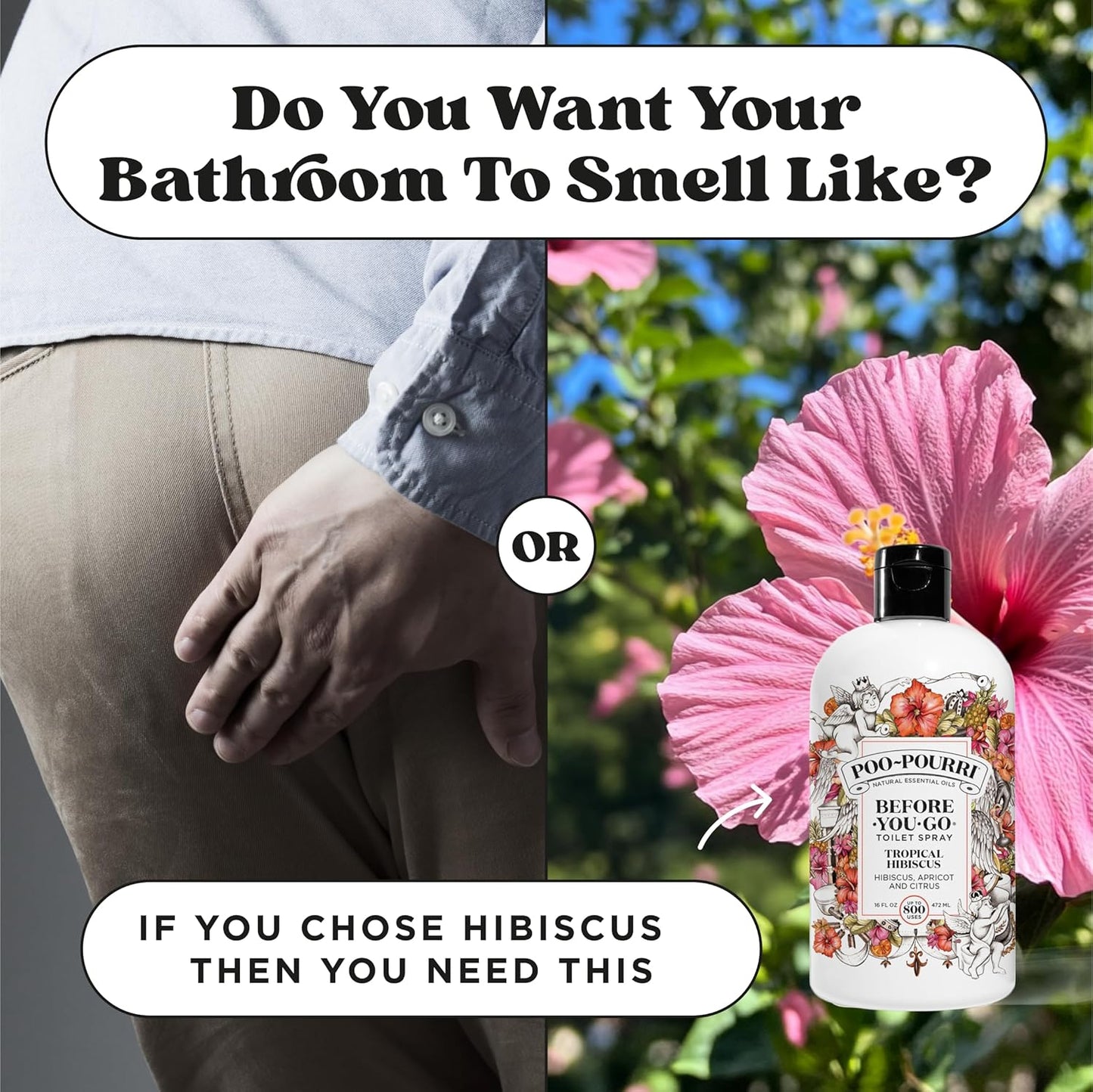 Poo-Pourri Before-You-Go Pocket Toilet Spray, Travel Essentials, Tropical Hibiscus, 1 Fl Oz, Up to 50 Uses, On-The-Go Bathroom Odor Deodorizer with Essential Oils, TSA Approved Size, Hibiscus, Apricot