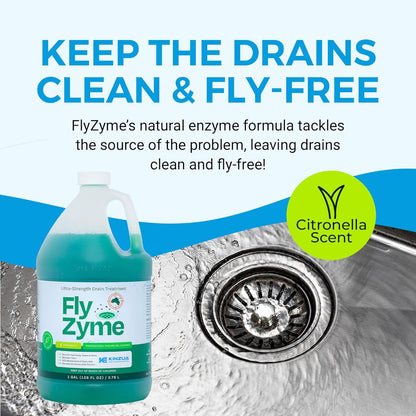 Fly-Zyme, Highly Concentrated Enzyme Drain Cleaner for Pipes, Drain Gel for Fruit Flies, Organic Waste Degrader & Odor Neutralizer, 32 fl oz