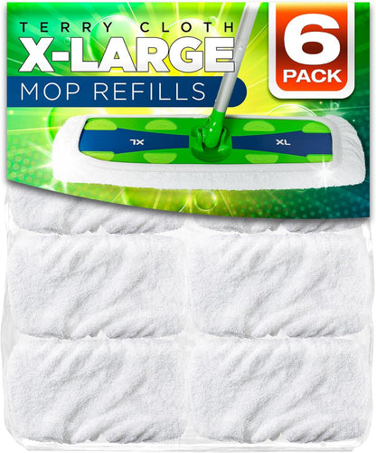 VanDuck XL Cotton Mop Pads Compatible with Swiffer XL (2 Pack) - Extra Large Wet and Dry Pads Refills - Cotton Covers Reusable Mop Heads (Handle is Not Included)